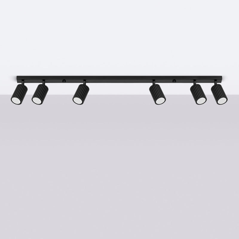 Plafond Karbon 6L Schwarz Moderne 6-Flammige Deckenleuchte-Leuchtezauber