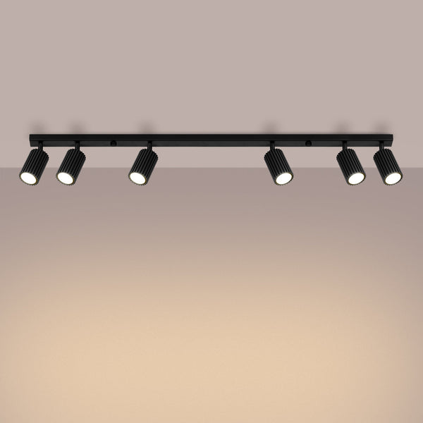 Plafond Karbon 6L Schwarz Moderne 6-Flammige Deckenleuchte-Leuchtezauber