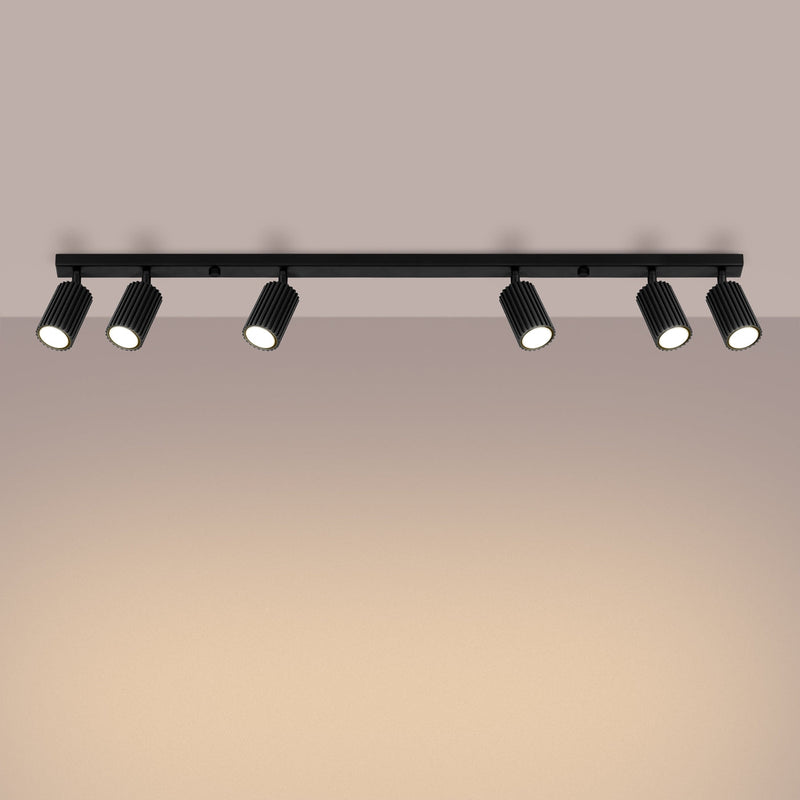 Plafond Karbon 6L Schwarz Moderne 6-Flammige Deckenleuchte-Leuchtezauber