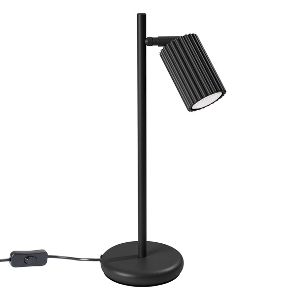 Tischlampe Karbon Schwarz – Moderne Tischleuchte Mit Stoffschirm-Leuchtezauber