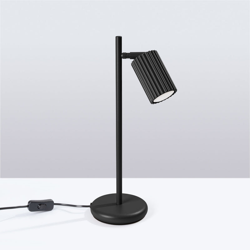 Tischlampe Karbon Schwarz – Moderne Tischleuchte Mit Stoffschirm-Leuchtezauber