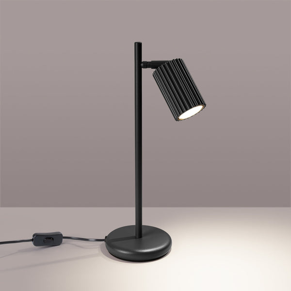 Tischlampe Karbon Schwarz – Moderne Tischleuchte Mit Stoffschirm-Leuchtezauber