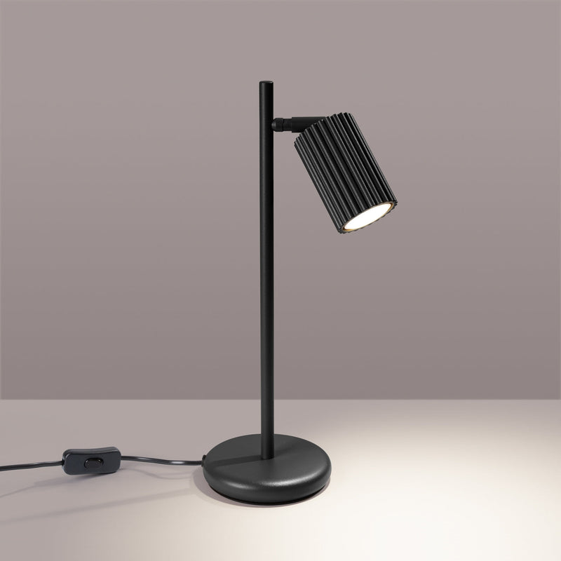 Tischlampe Karbon Schwarz – Moderne Tischleuchte Mit Stoffschirm-Leuchtezauber