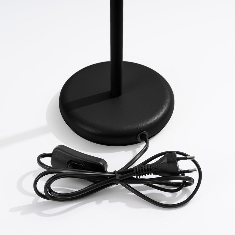 Tischlampe Karbon Schwarz – Moderne Tischleuchte Mit Stoffschirm-Leuchtezauber