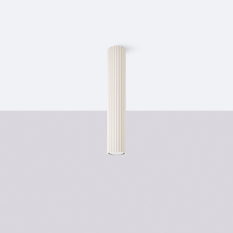 Plafond Karbon Ø40 Beige Moderne Deckenlampe Im Naturstil-Leuchtezauber