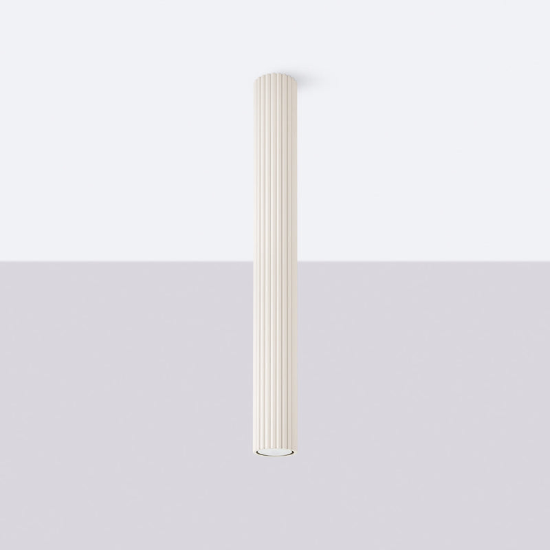 Plafond Karbon Ø60 Beige Große Runde Leuchte Mit Warmem Look-Leuchtezauber