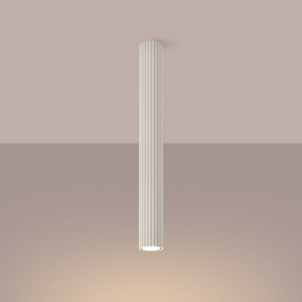 Plafond Karbon Ø60 Beige Große Runde Leuchte Mit Warmem Look-Leuchtezauber