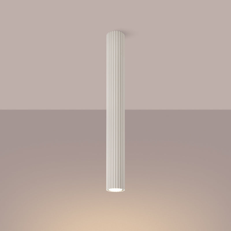 Plafond Karbon Ø60 Beige Große Runde Leuchte Mit Warmem Look-Leuchtezauber