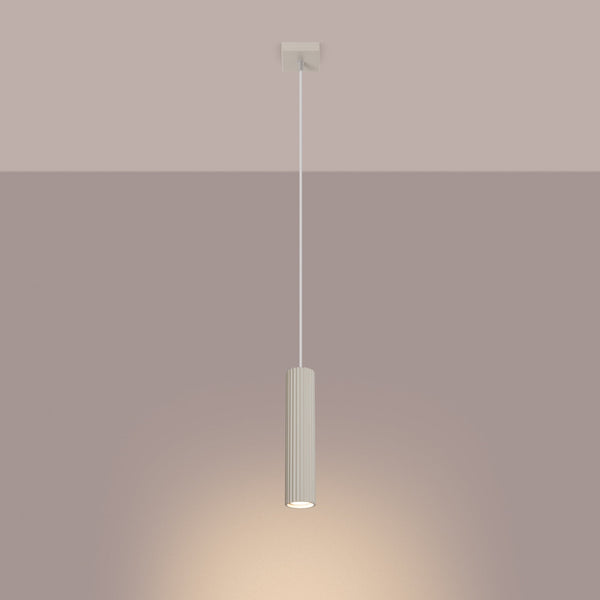 Pendelleuchte Karbon 1-flammig Beige – Zeitlose Eleganz-Leuchtezauber