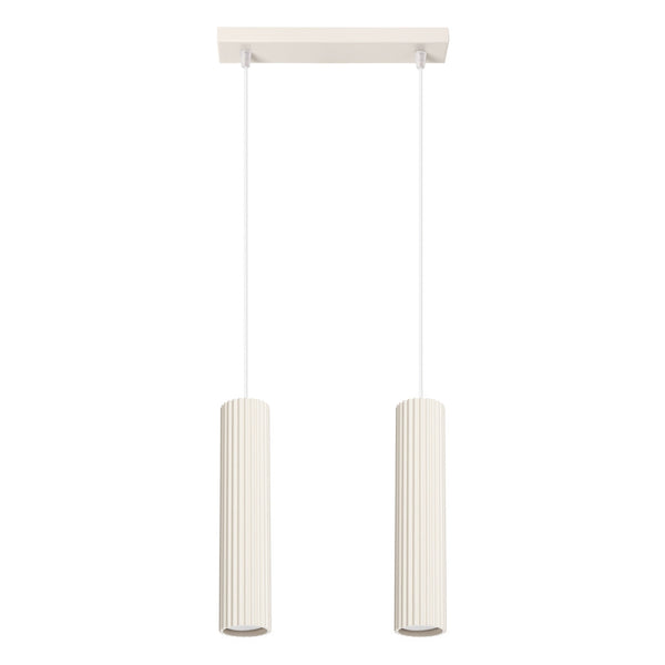 Pendelleuchte Karbon 2-flammig Beige – Warmes Lichtgefühl-Leuchtezauber