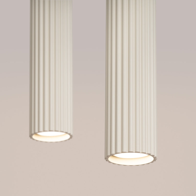 Pendelleuchte Karbon 2-flammig Beige – Warmes Lichtgefühl-Leuchtezauber