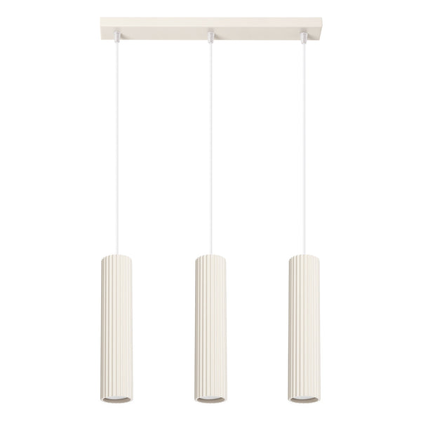 Pendelleuchte Karbon 3-flammig Linear Beige-Leuchtezauber