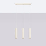 Pendelleuchte Karbon 3-flammig Linear Beige-Leuchtezauber