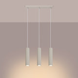 Pendelleuchte Karbon 3-flammig Linear Beige-Leuchtezauber