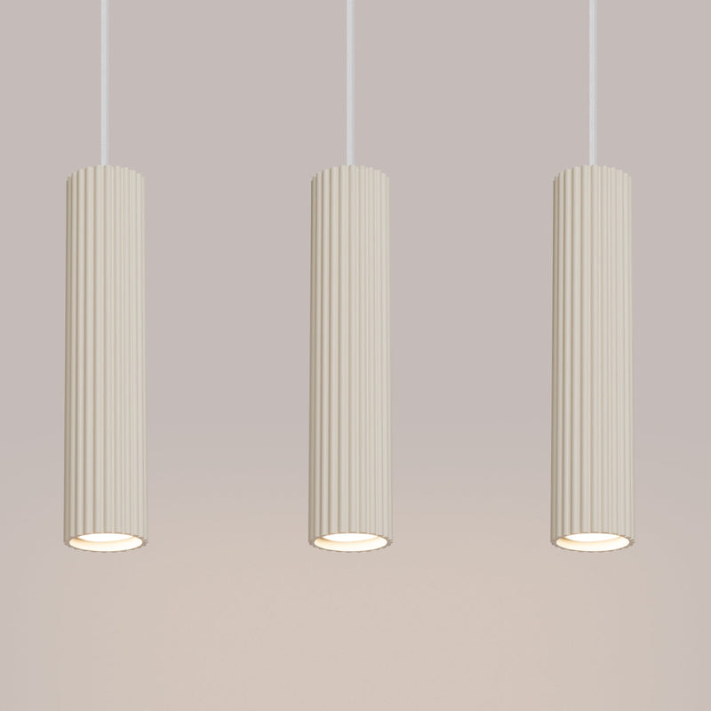 Pendelleuchte Karbon 3-flammig Linear Beige-Leuchtezauber