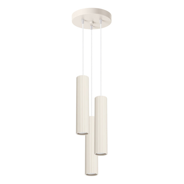 Pendelleuchte Karbon 3-flammig Pyramide Beige-Leuchtezauber