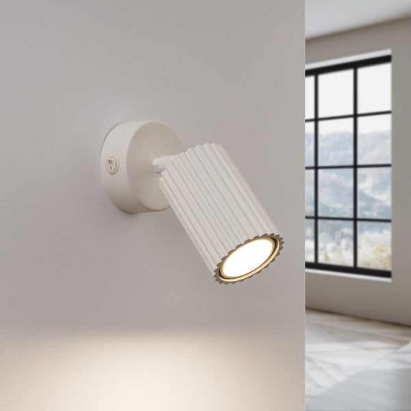 Wandleuchte Karbon Beige Mit Schalter Elegante Wandlampe In Hellem Beigeton Mit Praktischem Schalter-Leuchtezauber