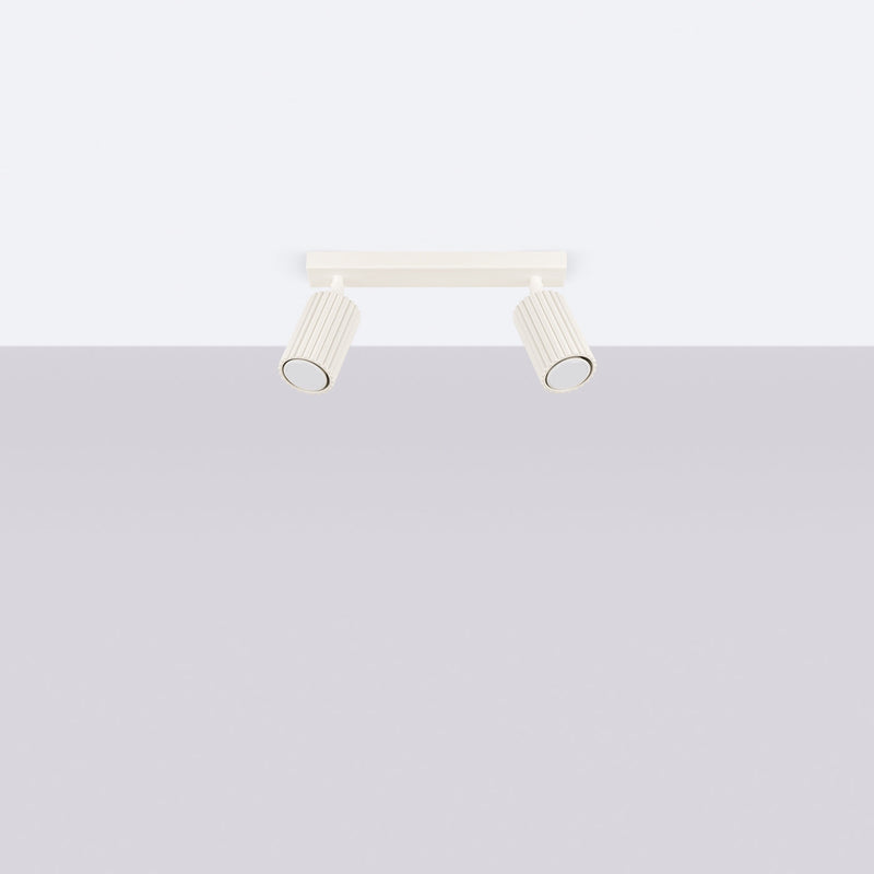 Plafond Karbon 2 Beige Kompakte 2-Flammige Leuchte In Beige-Leuchtezauber