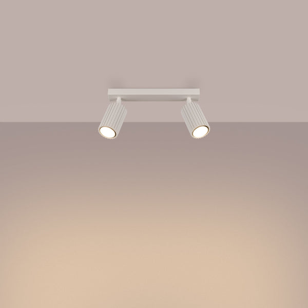 Plafond Karbon 2 Beige Kompakte 2-Flammige Leuchte In Beige-Leuchtezauber