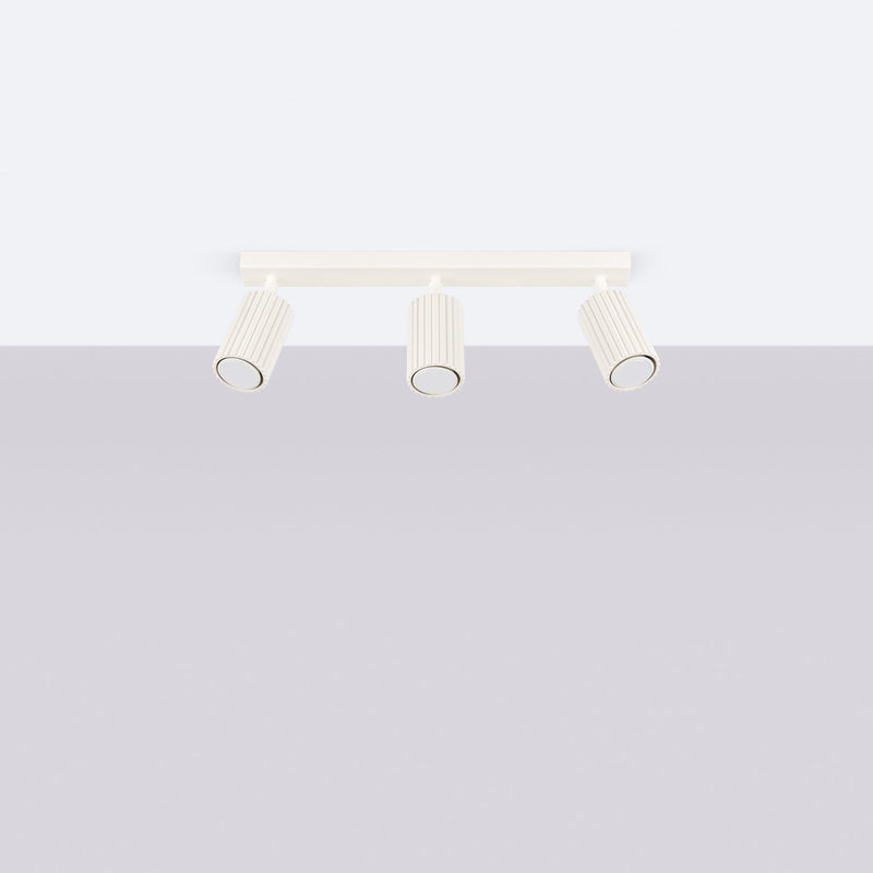 Plafond Karbon 3L Beige Längliche Deckenleuchte In Beige-Ton-Leuchtezauber