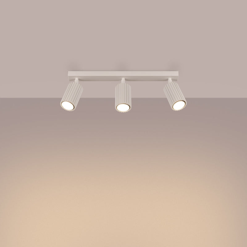 Plafond Karbon 3L Beige Längliche Deckenleuchte In Beige-Ton-Leuchtezauber