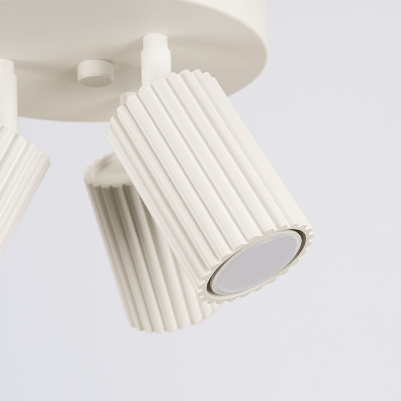 Plafond Karbon 3P Beige Stilvolle 3-Punkt Lampe Im Retro-Look-Leuchtezauber