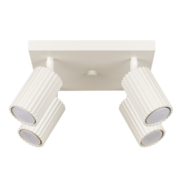 Plafond Karbon 4 Beige Quadratische 4-Flammige Deckenlampe-Leuchtezauber