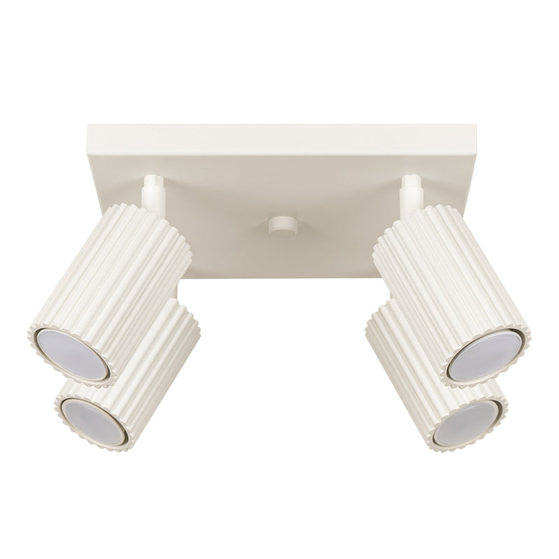 Plafond Karbon 4 Beige Quadratische 4-Flammige Deckenlampe-Leuchtezauber