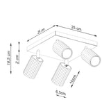 Plafond Karbon 4 Beige Quadratische 4-Flammige Deckenlampe-Leuchtezauber