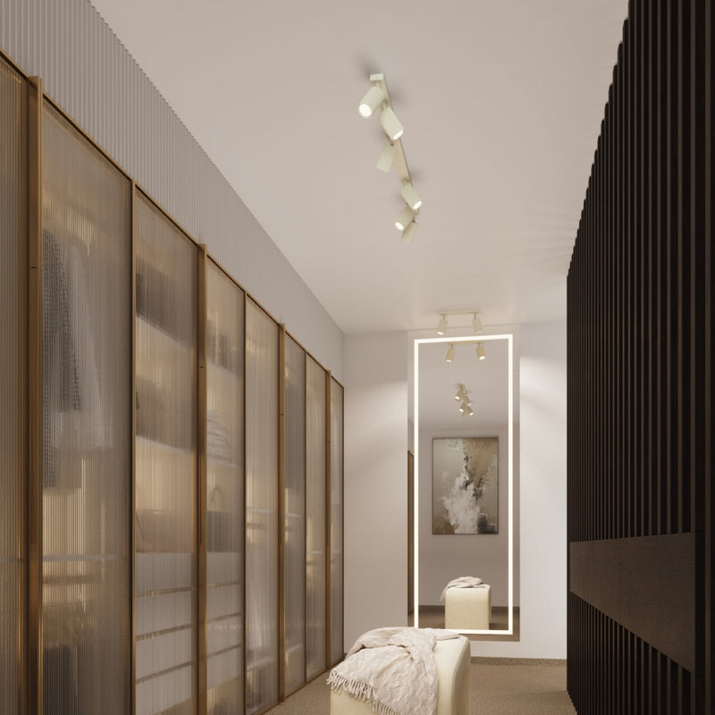 Plafond Karbon 4 Beige Quadratische 4-Flammige Deckenlampe-Leuchtezauber