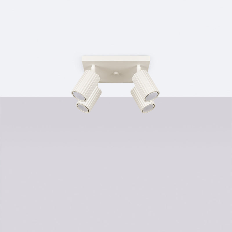 Plafond Karbon 4 Beige Quadratische 4-Flammige Deckenlampe-Leuchtezauber