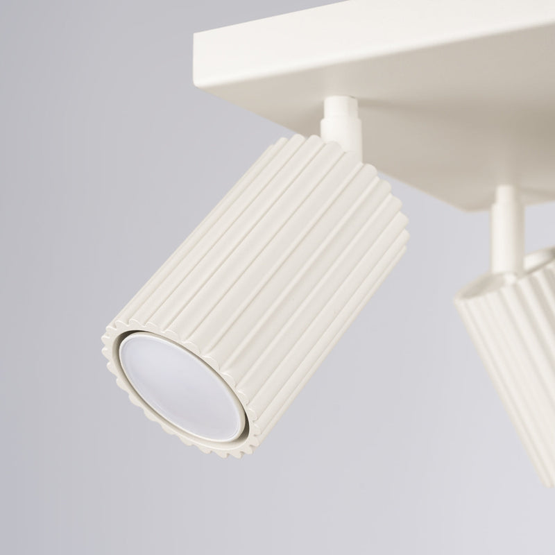 Plafond Karbon 4 Beige Quadratische 4-Flammige Deckenlampe-Leuchtezauber