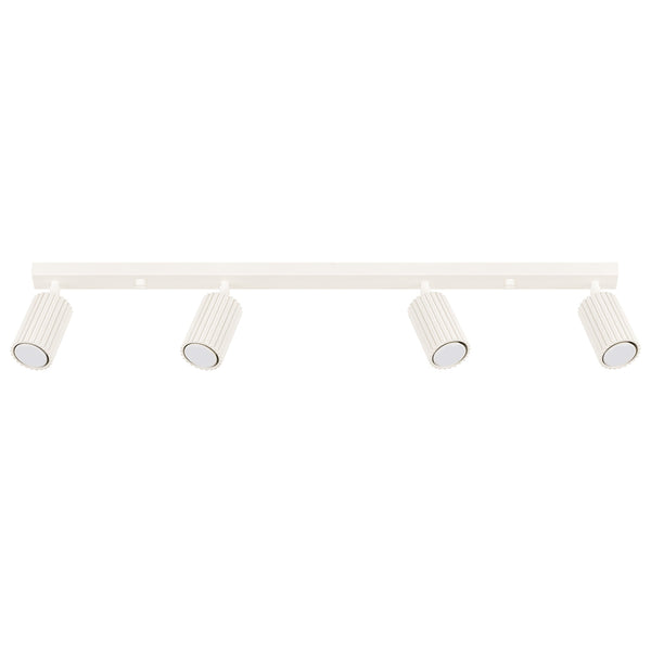 Plafond Karbon 4L Beige Längliche Vintage-Leuchte Mit 4 Spots-Leuchtezauber