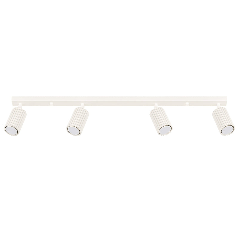 Plafond Karbon 4L Beige Längliche Vintage-Leuchte Mit 4 Spots-Leuchtezauber