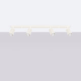 Plafond Karbon 4L Beige Längliche Vintage-Leuchte Mit 4 Spots-Leuchtezauber