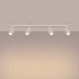 Plafond Karbon 4L Beige Längliche Vintage-Leuchte Mit 4 Spots-Leuchtezauber