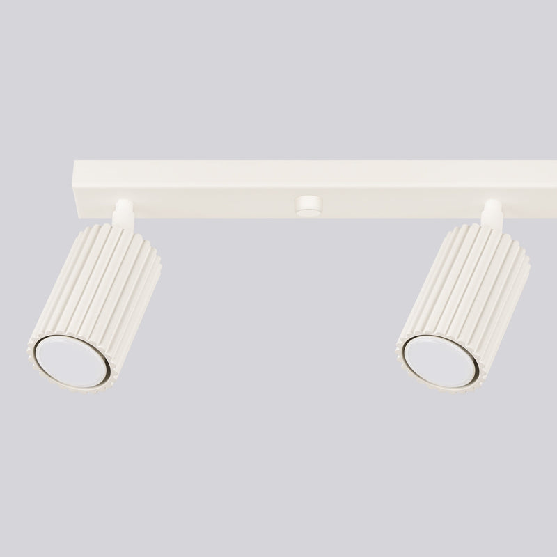 Plafond Karbon 4L Beige Längliche Vintage-Leuchte Mit 4 Spots-Leuchtezauber