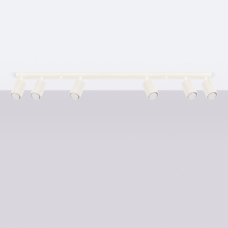 Plafond Karbon 6-Flammig Beige Warme Lichtquelle In Naturfarbe-Leuchtezauber