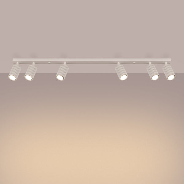 Plafond Karbon 6-Flammig Beige Warme Lichtquelle In Naturfarbe-Leuchtezauber