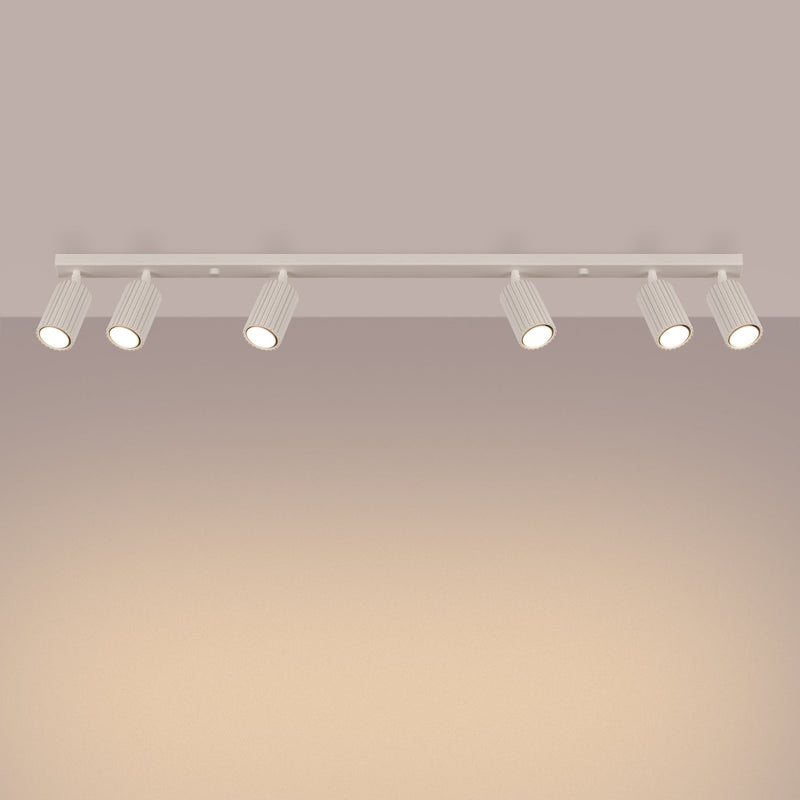 Plafond Karbon 6-Flammig Beige Warme Lichtquelle In Naturfarbe-Leuchtezauber