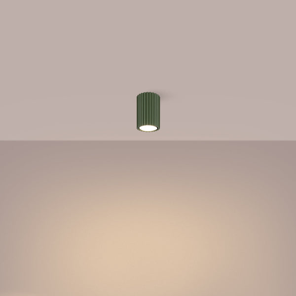 Plafond Karbon Ø10 Olivgrün Mini-Spot Für Flur Oder Treppenhaus-Leuchtezauber