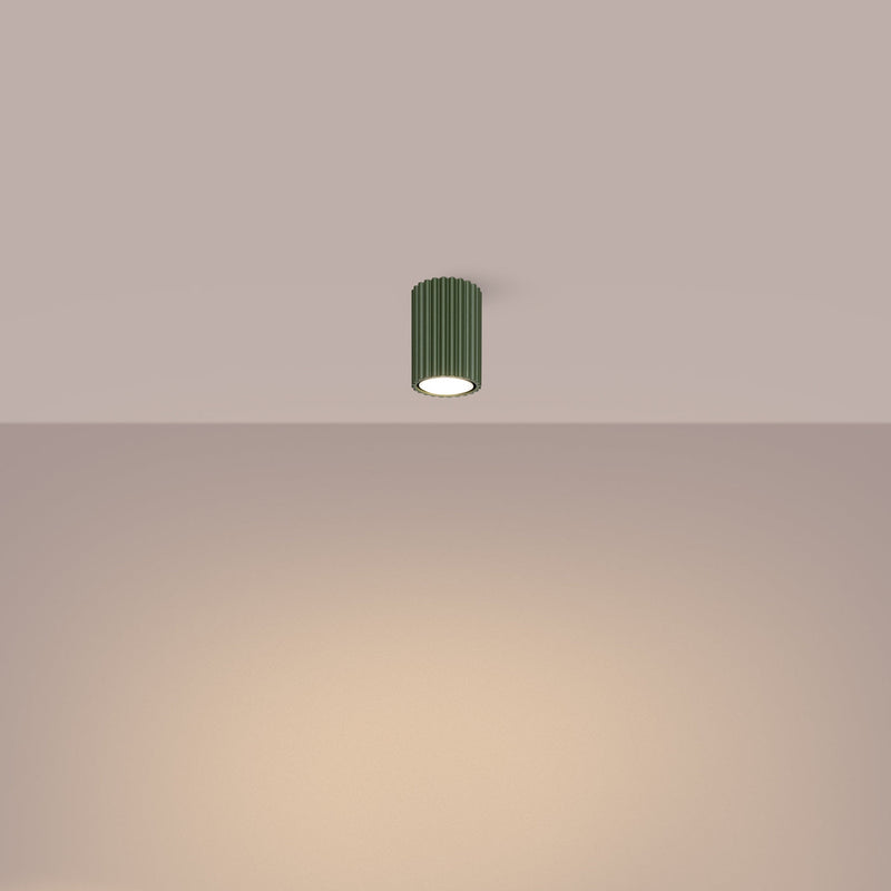 Plafond Karbon Ø10 Olivgrün Mini-Spot Für Flur Oder Treppenhaus-Leuchtezauber