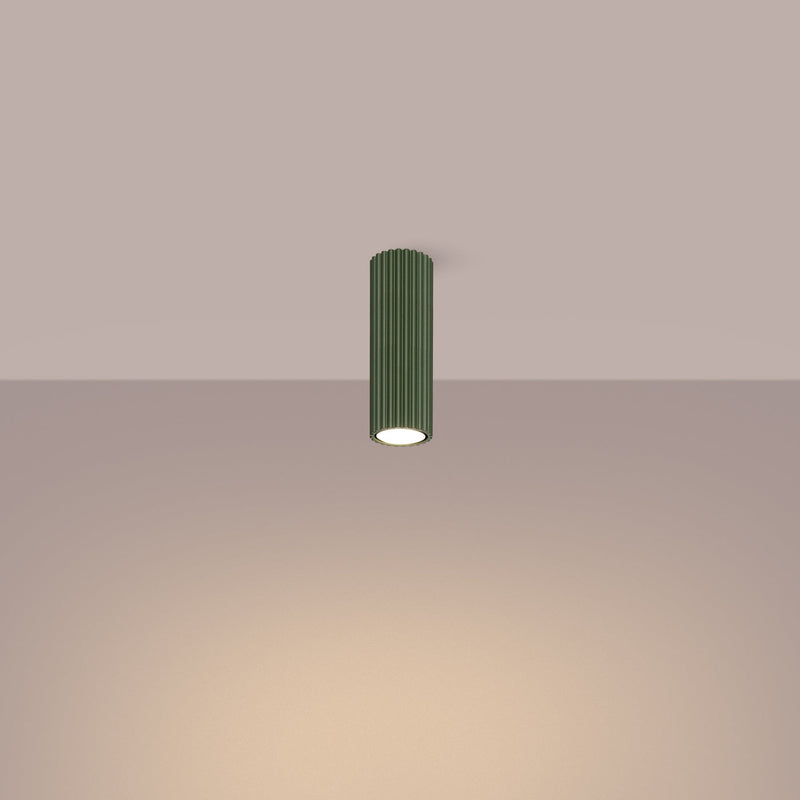 Plafond Karbon Ø20 Olivgrün Kleine Akzentleuchte Mit Stil-Leuchtezauber