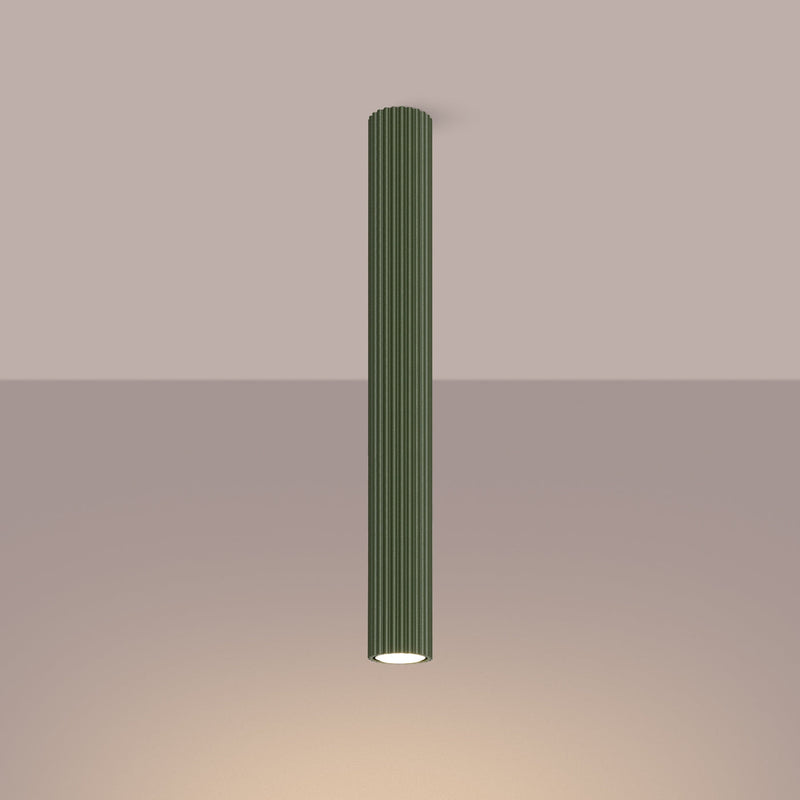 Plafond Karbon Ø60 Olivgrün Große Runde Deckenleuchte Im Loft-Look-Leuchtezauber