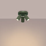 Plafond Karbon 3P Olivgrün Moderne 3-Punkt Leuchte In Olivgrün-Leuchtezauber