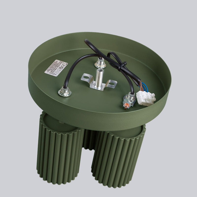 Plafond Karbon 3P Olivgrün Moderne 3-Punkt Leuchte In Olivgrün-Leuchtezauber