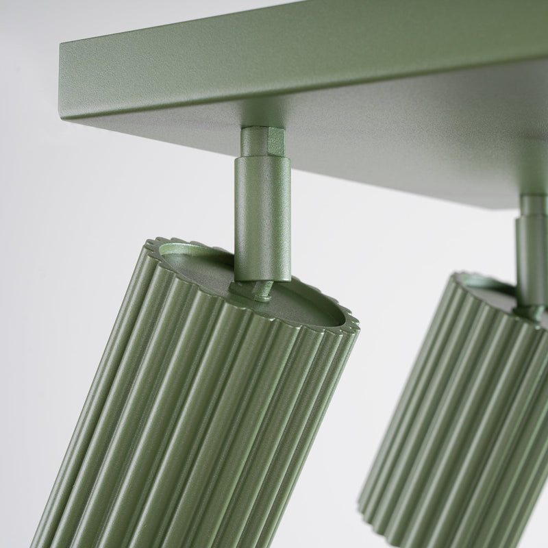 Plafond Karbon 4 Olivgrün 4-Flammige Industrial-Deckenleuchte-Leuchtezauber