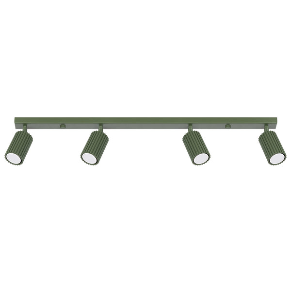 Plafond Karbon 4-Flammig Olivgrün Stilvolle Farbnote Im Loft-Stil-Leuchtezauber