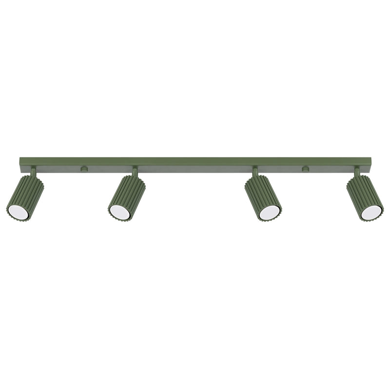 Plafond Karbon 4-Flammig Olivgrün Stilvolle Farbnote Im Loft-Stil-Leuchtezauber