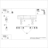 Plafond Karbon 6-Flammig Olivgrün Industrial-Design In Farbe-Leuchtezauber